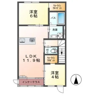 hermanaⅡ(エルマーナ)【2階】の間取り