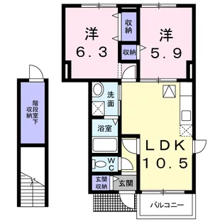 フォンテーヌ・Ⅲ【1階】の間取り