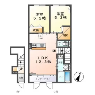 West Valley MOTO Ⅰ【2階】の間取り