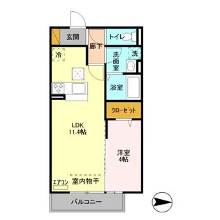 ヒル ヴァレイ A【1階】の間取り