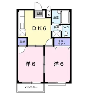 エルディム岡田【1階】の間取り