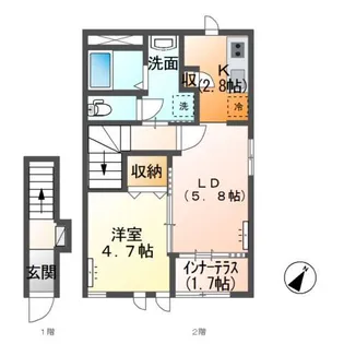 マウントリバー Ⅱ【2階】の間取り