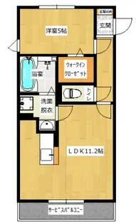 ヒルズ堀割【A108号室】の間取り
