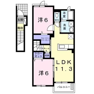 グランパール延方Ⅱ【2階】の間取り