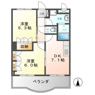 ペティハウスSelene【2階】の間取り