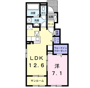 アベニールカルミア【1階】の間取り