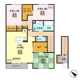 エス プレミアム 京 B【2階】の間取り