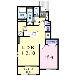 プラシード・NⅣ【1階】の間取り