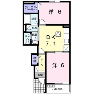 クレーデレドーノタカ&ヨッシー【1階】の間取り