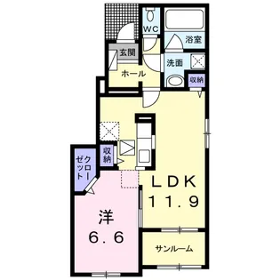 イーストシュラインⅠ【1階】の間取り