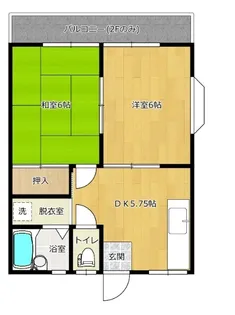ドエルニシノC棟【103号室】の間取り