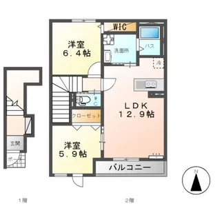 ベルフルールⅠ【2階】の間取り