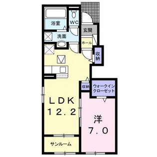 MKハイツ D【1階】の間取り