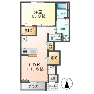 スカイ クレール【1階】の間取り