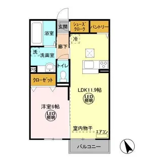 レガート大野原 A【1階】の間取り