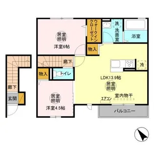 アデル深芝 B【2階】の間取り