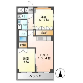 ディア・ベルジュ【1階】の間取り