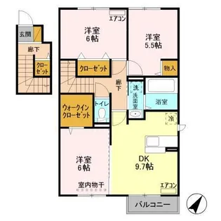 メゾンドール三笠【2階】の間取り