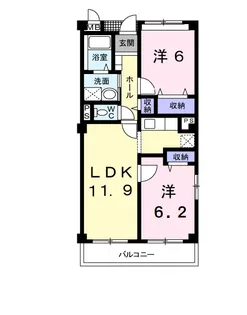 パレス オダ【1階】の間取り