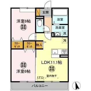 コンフォートⅢ B【3階】の間取り