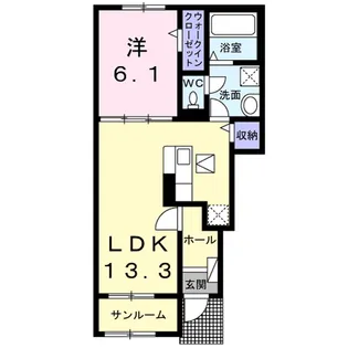 ハピネスデイ【1階】の間取り