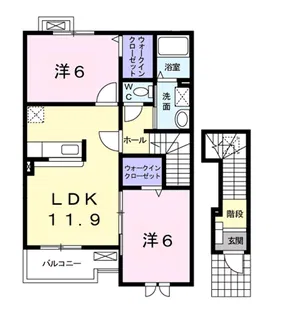 フォンテーヌⅧ【2階】の間取り