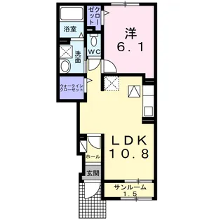 ブリズ・プランタニエール Ⅱ【1階】の間取り