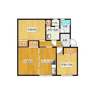 知手マンション【402号室】の間取り