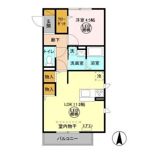 ヒル ヴァレイ B【3階】の間取り