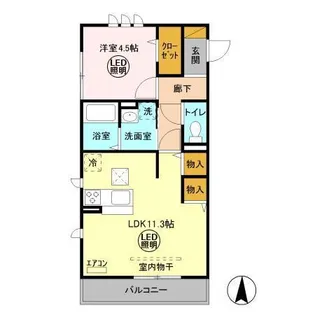 ヒル ヴァレイ B【1階】の間取り