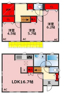 千葉県千葉市稲毛区黒砂4丁目【一戸建】の間取り