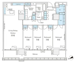 ロイヤルパークス品川【2805号室】の間取り