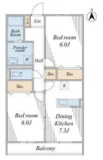 パレットフェルモ公津の杜A棟【104号室】の間取り
