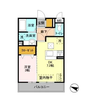 エヴァーラスティング千葉【2階】の間取り