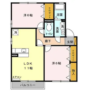 ピエルテル 六番館【1階】の間取り