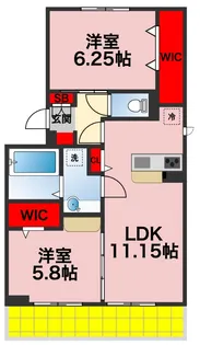 リビングタウン春日【1階】の間取り