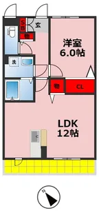 ロイヤルクレッセント西登戸参番館【2階】の間取り