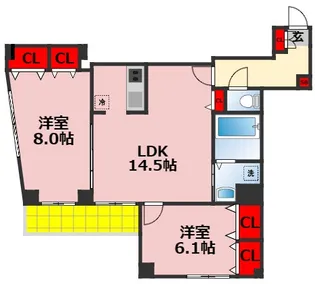 アルコバレーノシンメイ【2階】の間取り