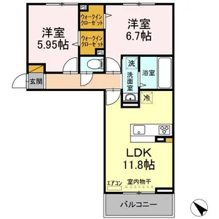 オテール・ロッシュⅠⅡ?Ⅰ【3階】の間取り