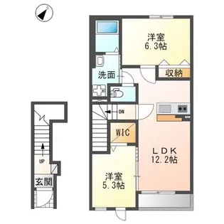 ユウカ グランデ【206号室】の間取り