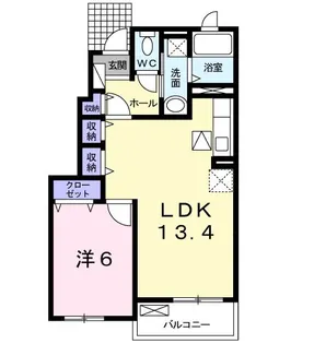 ガーデンプレイス木下【1階】の間取り