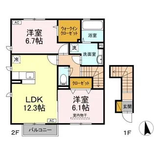 オリオンクレストABC【2階】の間取り
