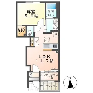 Raps(ラプス)【102号室】の間取り