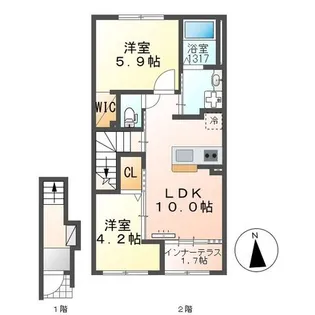Raps(ラプス)【202号室】の間取り