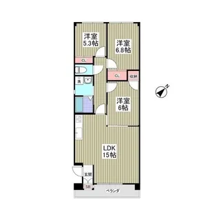 ルネスシーナ【105号室】の間取り