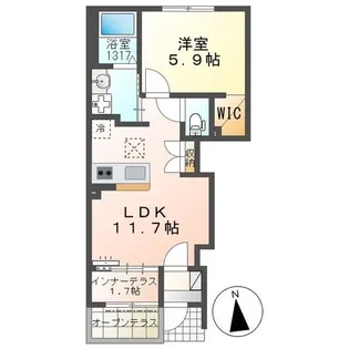 Raps(ラプス)【101号室】の間取り