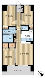 エコロジー千葉みなとレジデンス【203号室】の間取り