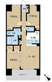 エコロジー千葉みなとレジデンス【10階】の間取り
