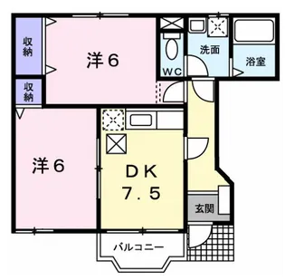 カフリーィエC【102号室】の間取り