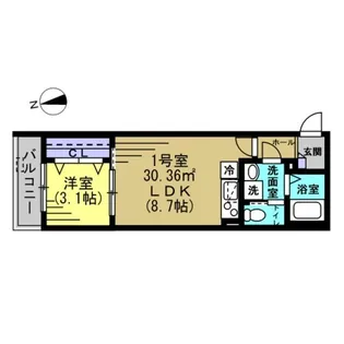 CAREL浜野B【1階】の間取り